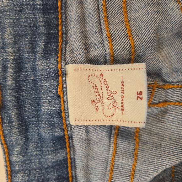 True Religion Womens Joey Super T Embroidered Bootcut Blue Jeans Size 26 - Picture 9 of 10